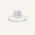 1.5CT Round Cut Lab Grown Diamond Hidden Halo Plain Shank Engagement Ring