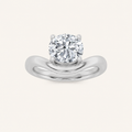 2CT Round Cut Lab Grown Diamond Accented Solitaire Fancy Engagement Ring