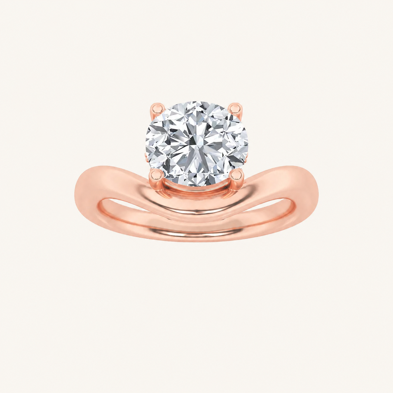 2CT Round Cut Lab Grown Diamond Accented Solitaire Fancy Engagement Ring