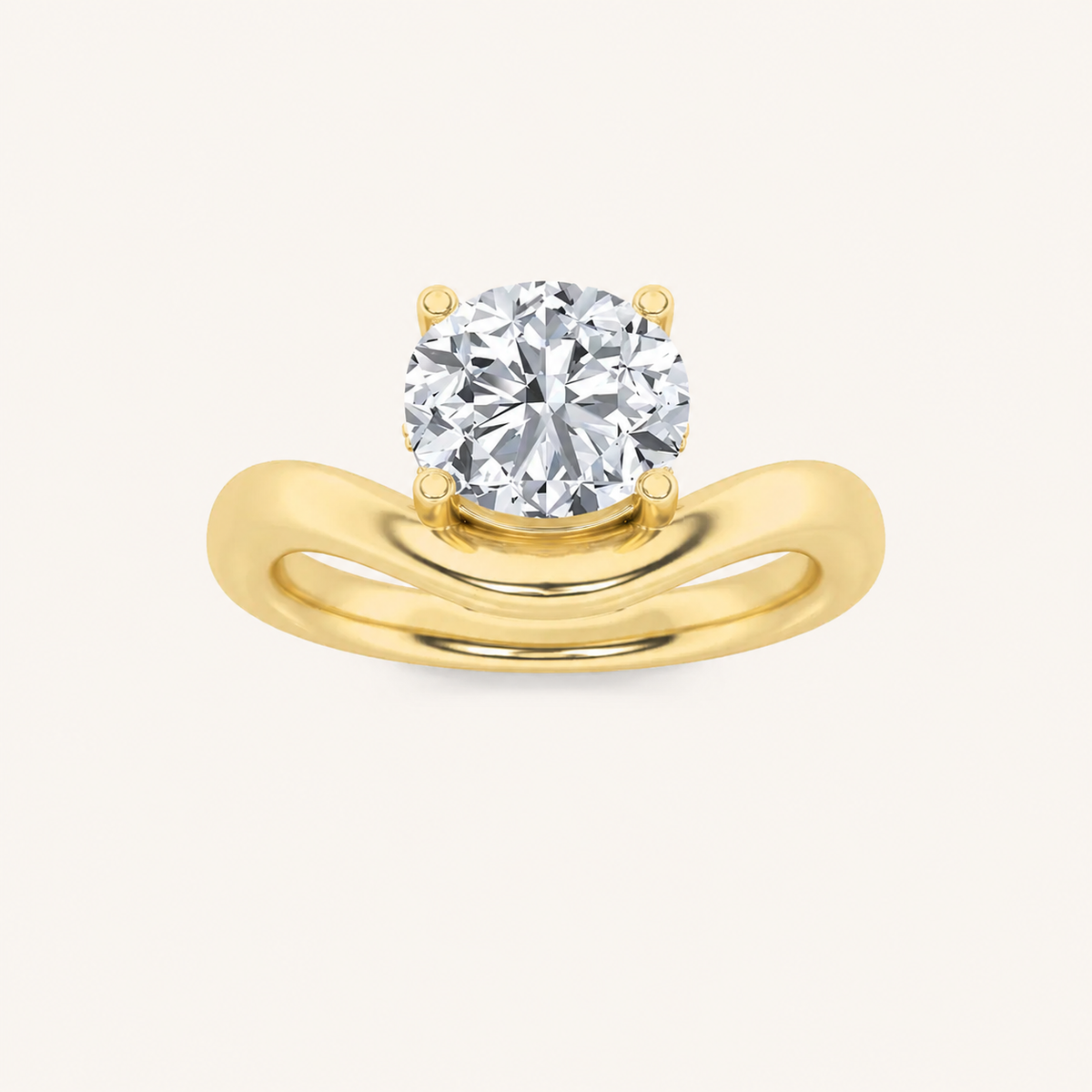2CT Round Cut Lab Grown Diamond Accented Solitaire Fancy Engagement Ring