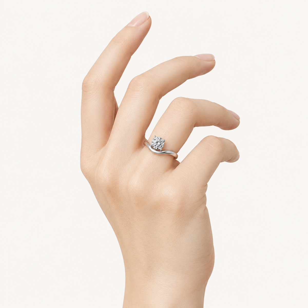 2CT Round Cut Lab Grown Diamond Accented Solitaire Fancy Engagement Ring