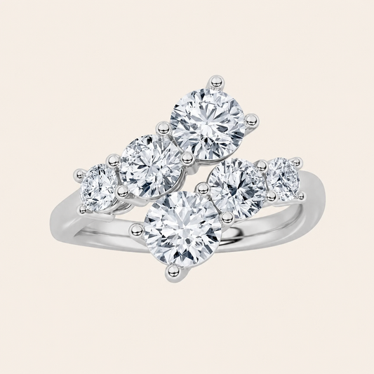 2CT Round Cut Lab Grown Diamond Cluster Ring