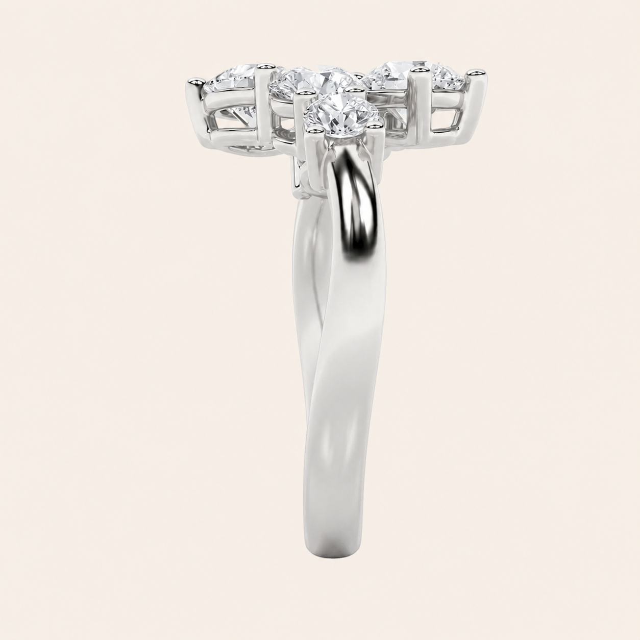 2CT Round Cut Lab Grown Diamond Cluster Ring