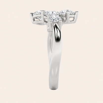 2CT Round Cut Lab Grown Diamond Cluster Ring