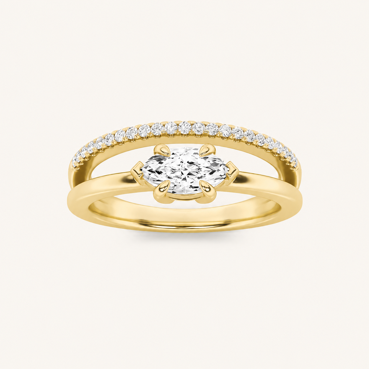 0.5CT Marquise Cut Lab Grown Diamond Ring