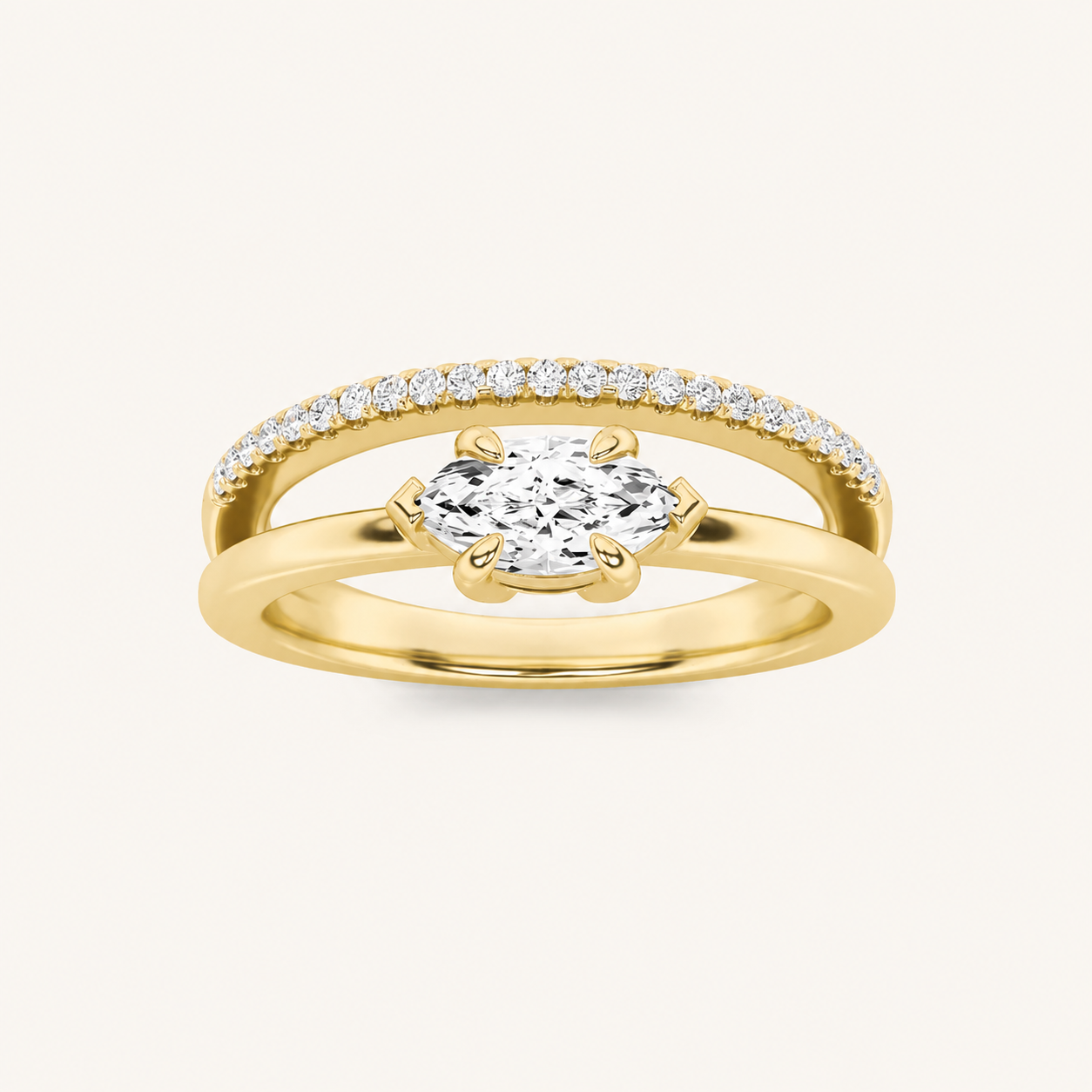 0.5CT Marquise Cut Lab Grown Diamond Ring