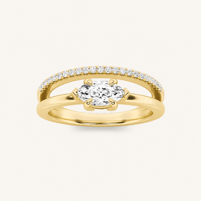 0.5CT Marquise Cut Lab Grown Diamond Ring