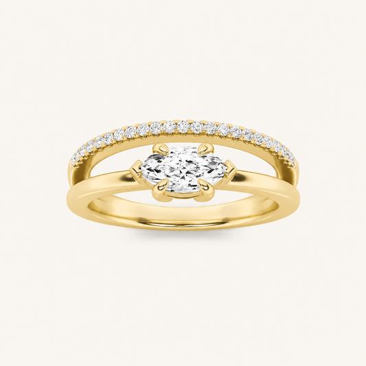 0.5CT Marquise Cut Lab Grown Diamond Ring