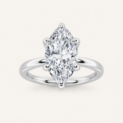 2CT Marquise Cut Lab Grown Diamond Solitaire Ring
