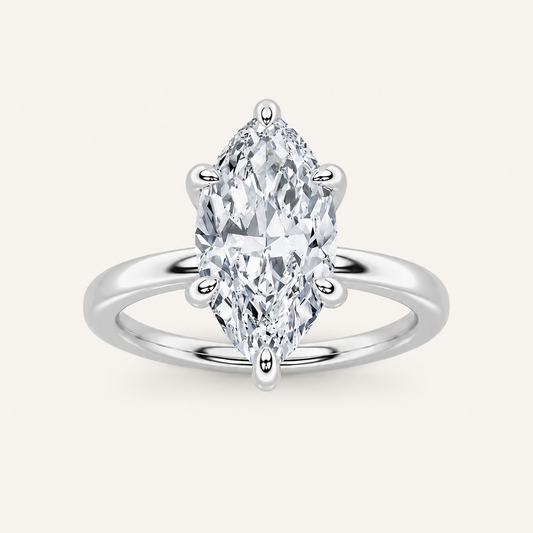 2CT Marquise Cut Lab Grown Diamond Solitaire Ring