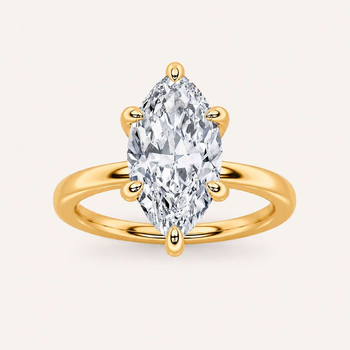 2CT Marquise Cut Lab Grown Diamond Solitaire Ring
