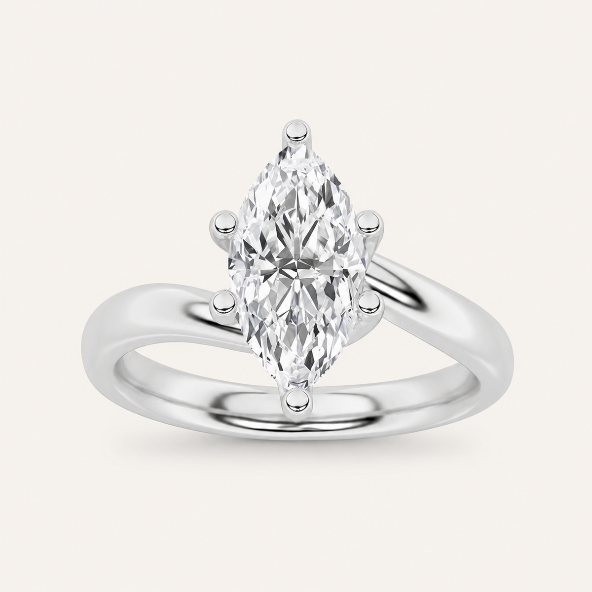 1CT Marquise Cut Lab Grown Diamond Engagement Ring