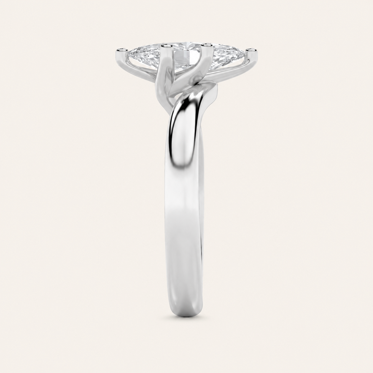 1CT Marquise Cut Lab Grown Diamond Engagement Ring