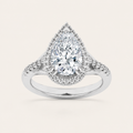 3CT Pear Cut Lab Grown Diamond Halo Engagement Ring