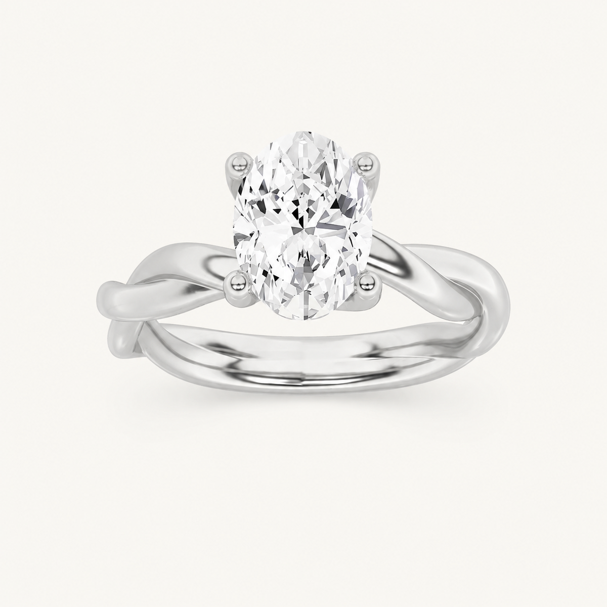 1.5CT Oval Cut Lab Grown Diamond Solitaire Engagement Ring