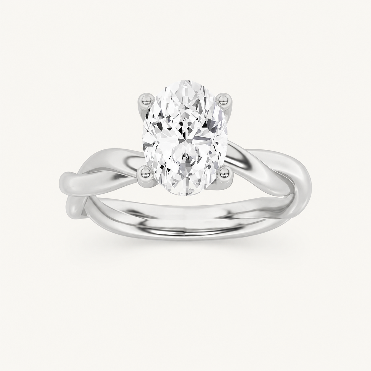 1.5CT Oval Cut Lab Grown Diamond Solitaire Engagement Ring