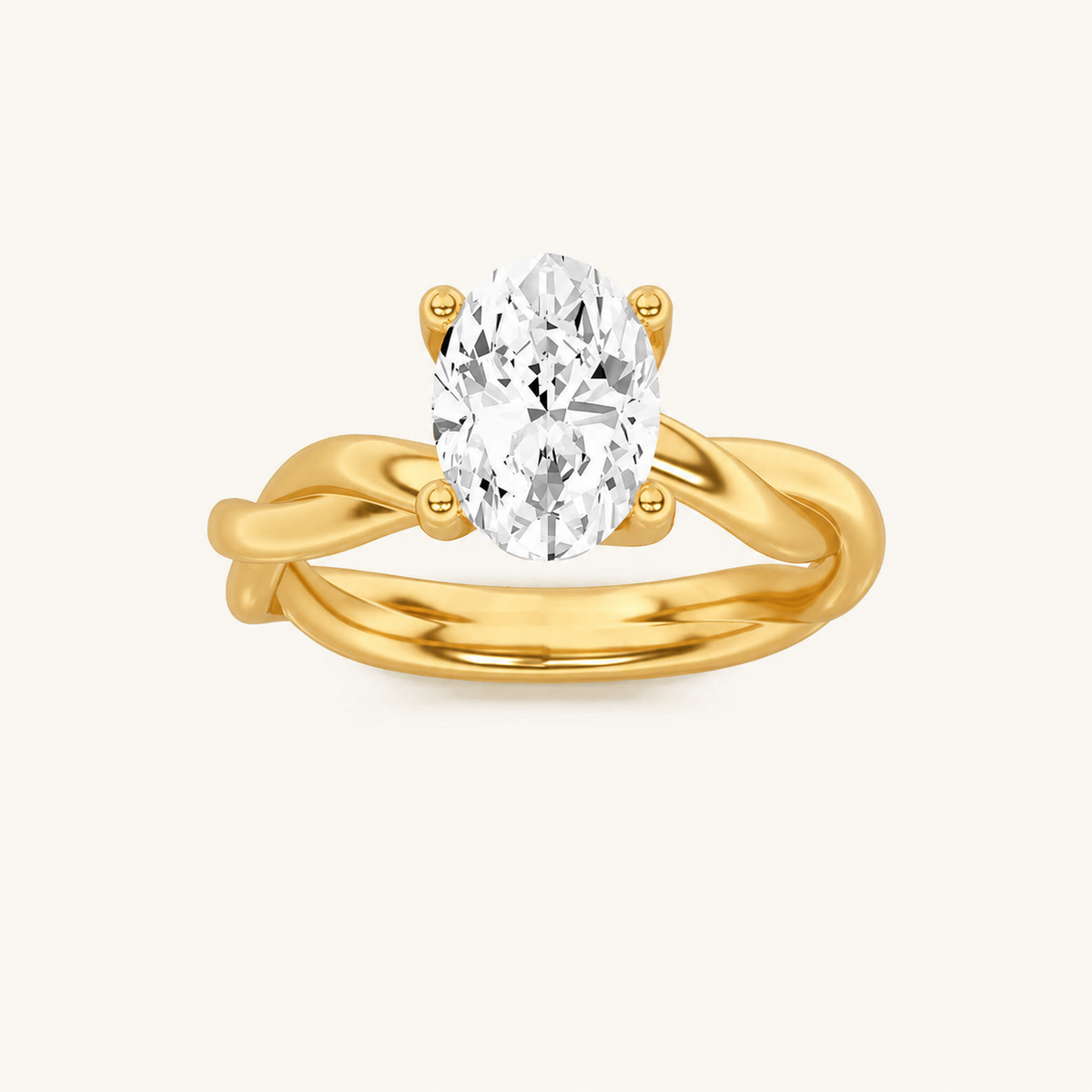 1.5CT Oval Cut Lab Grown Diamond Solitaire Engagement Ring