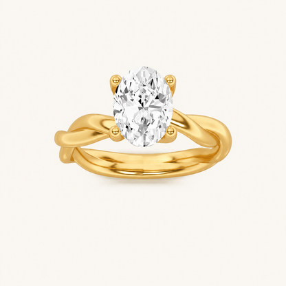 1.5CT Oval Cut Lab Grown Diamond Solitaire Engagement Ring