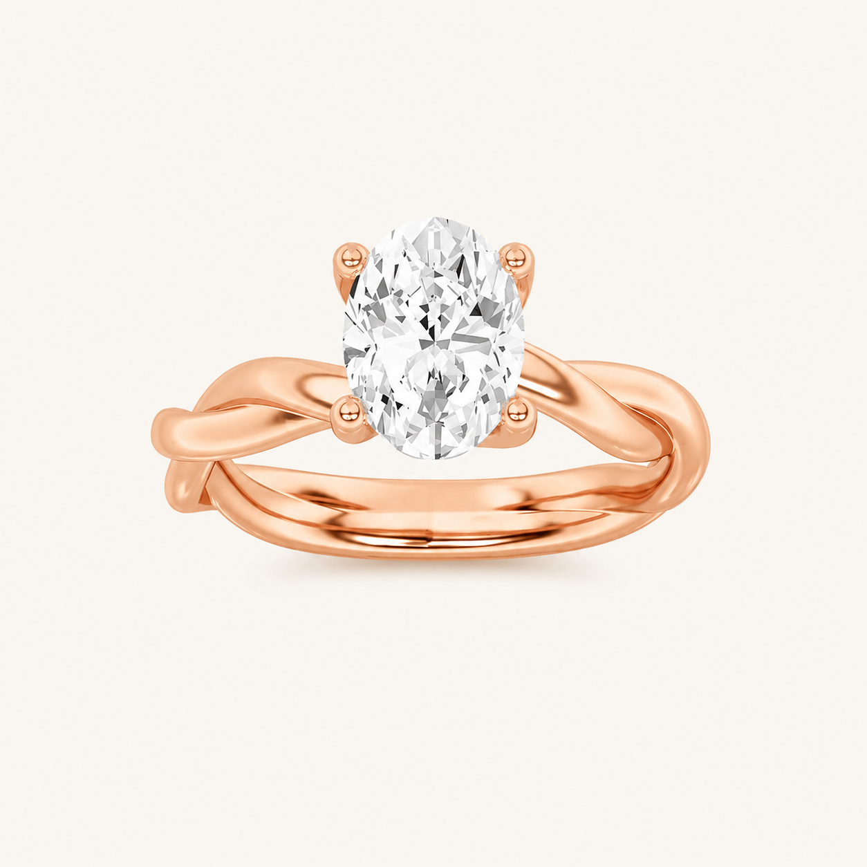 1.5CT Oval Cut Lab Grown Diamond Solitaire Engagement Ring
