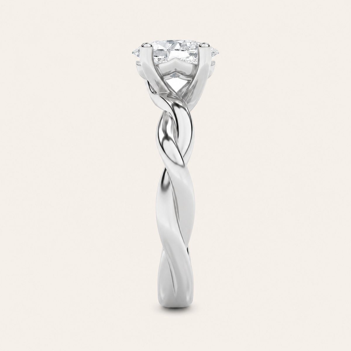 1.5CT Oval Cut Lab Grown Diamond Solitaire Engagement Ring