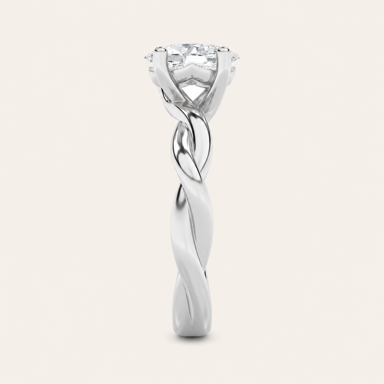 1.5CT Oval Cut Lab Grown Diamond Solitaire Engagement Ring