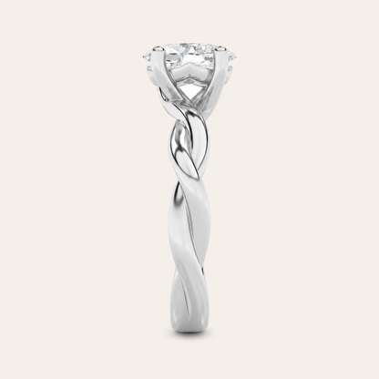 1.5CT Oval Cut Lab Grown Diamond Solitaire Engagement Ring