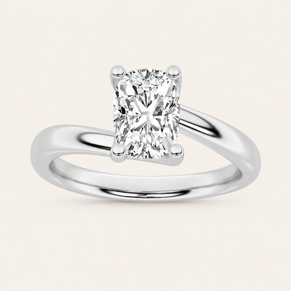 1CT Elongated Cushion Cut Lab Grown Diamond Engagement Ring
