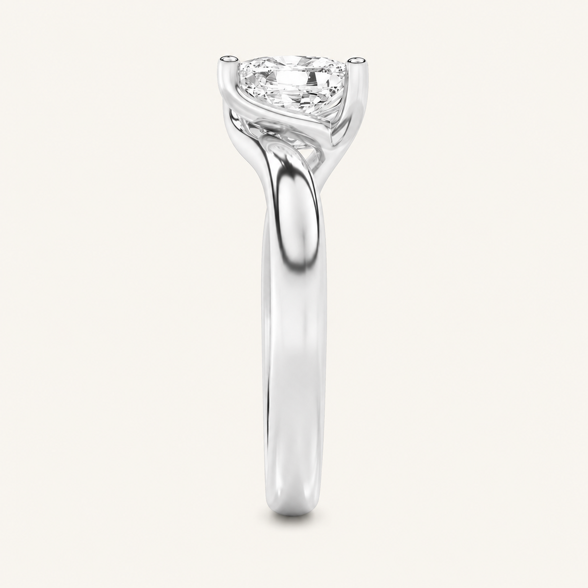 1CT Elongated Cushion Cut Lab Grown Diamond Engagement Ring