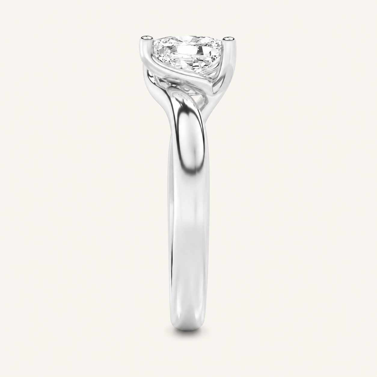 1CT Elongated Cushion Cut Lab Grown Diamond Engagement Ring