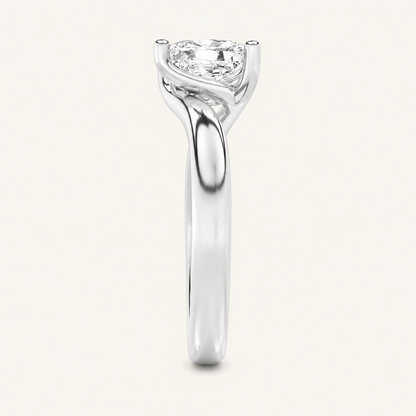 1CT Elongated Cushion Cut Lab Grown Diamond Engagement Ring