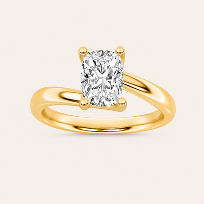 1CT Elongated Cushion Cut Lab Grown Diamond Engagement Ring