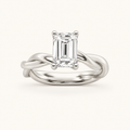 3CT Emerald Cut Lab Grown Diamond Solitaire Engagement Ring