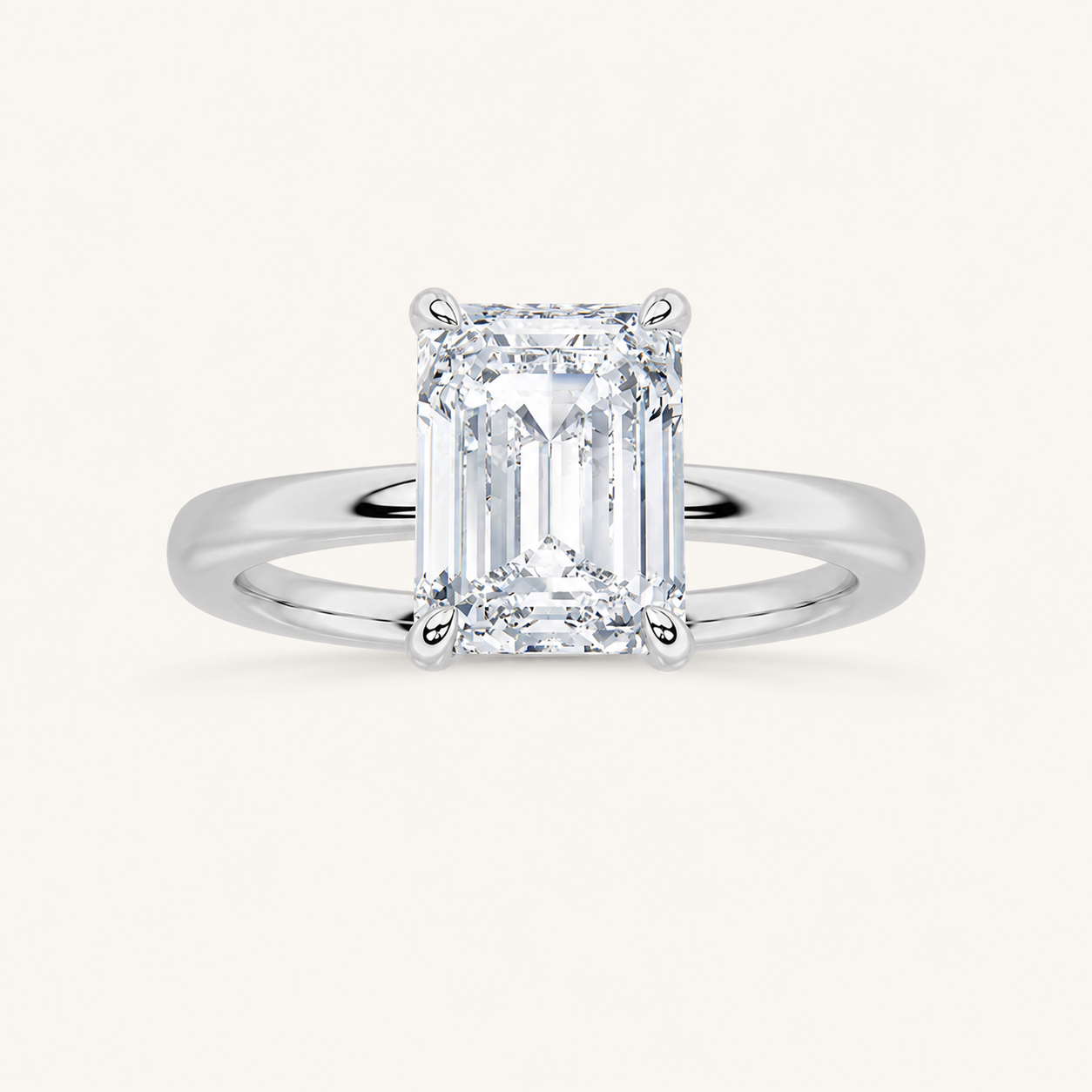 1CT Emerald Cut Lab Grown Diamond Solitaire Ring