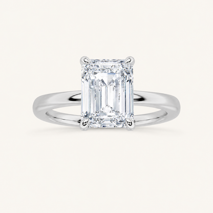 1CT Emerald Cut Lab Grown Diamond Solitaire Ring