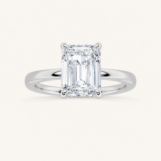 1CT Emerald Cut Lab Grown Diamond Solitaire Ring