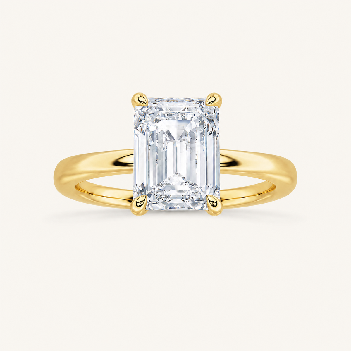 1CT Emerald Cut Lab Grown Diamond Solitaire Ring