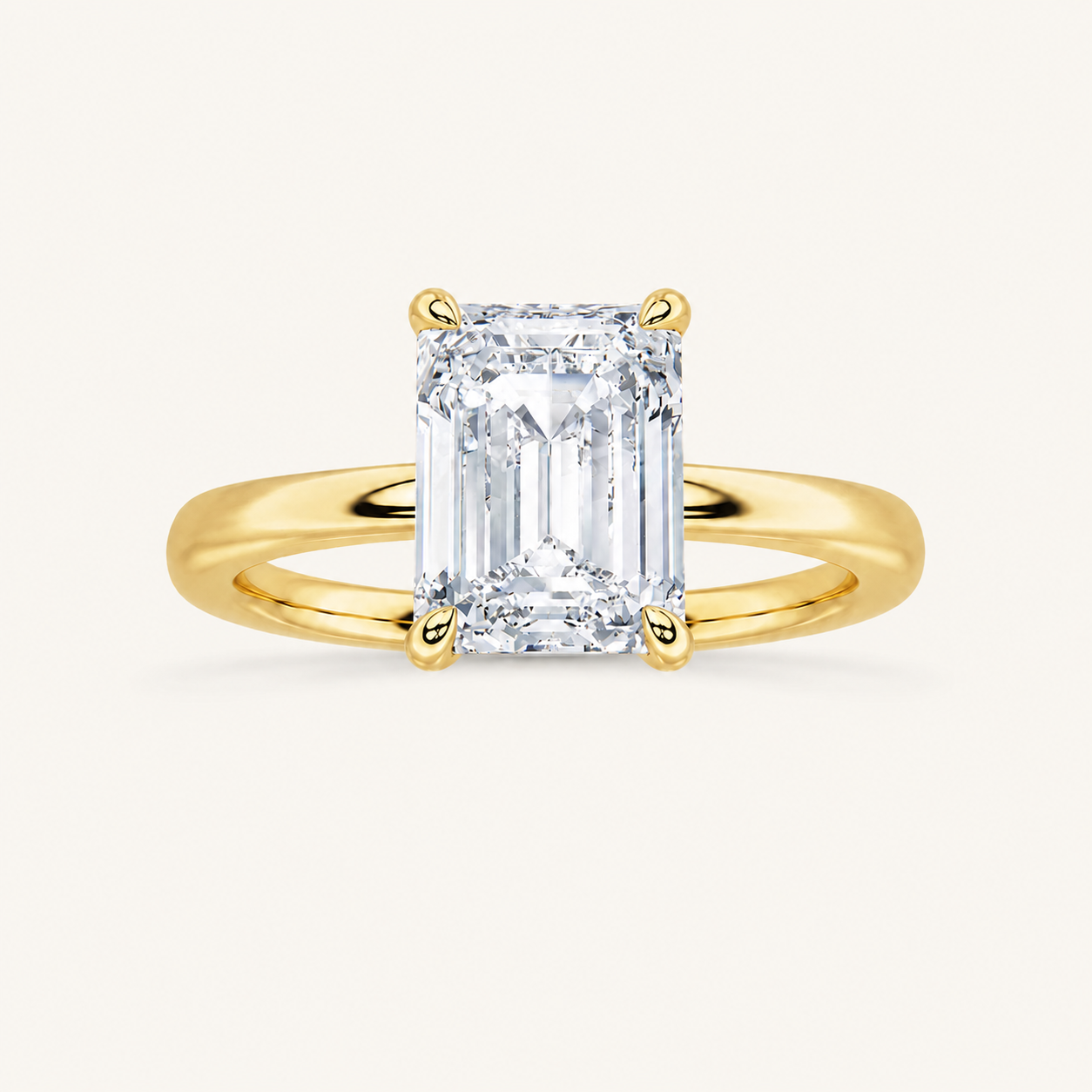 1CT Emerald Cut Lab Grown Diamond Solitaire Ring