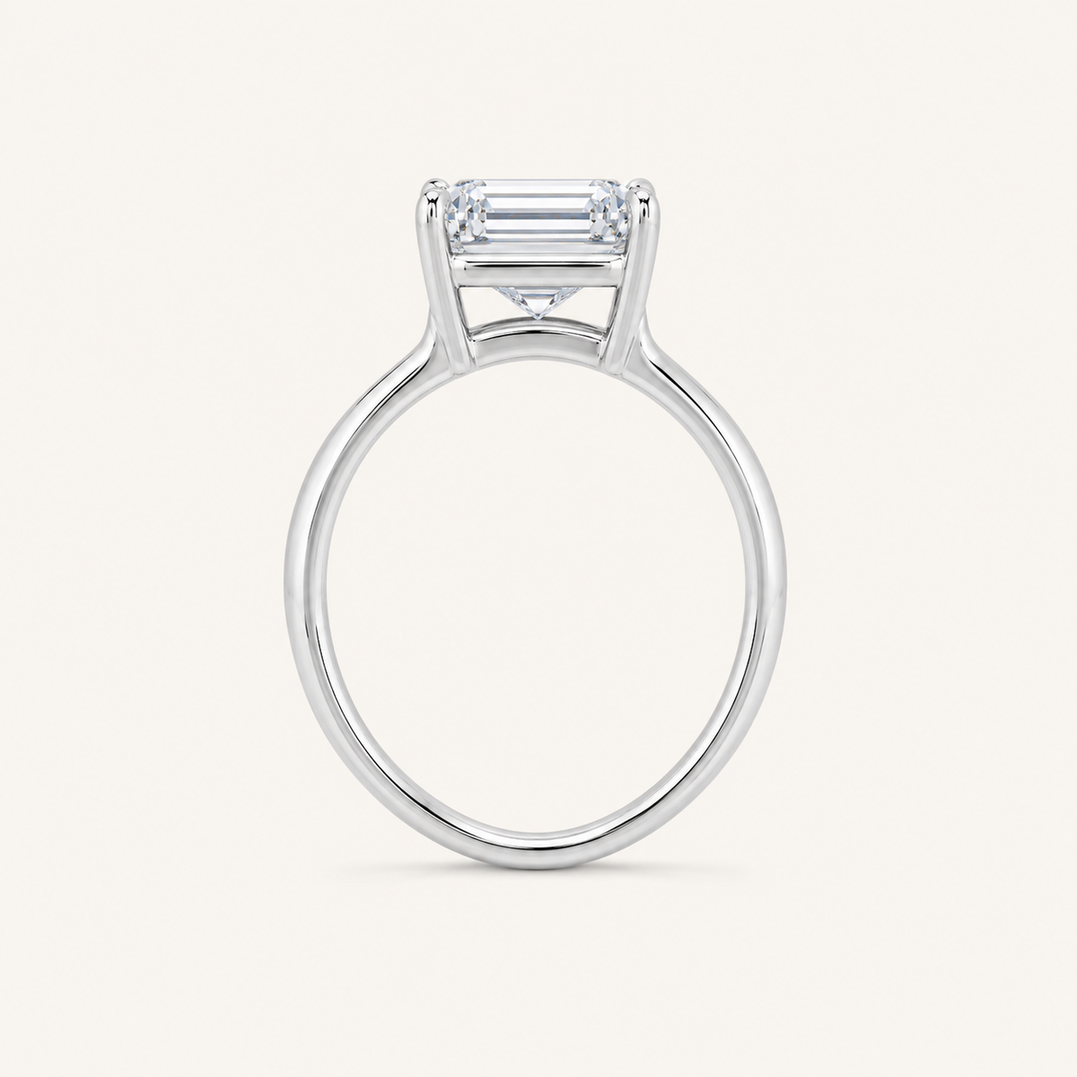 1CT Emerald Cut Lab Grown Diamond Solitaire Ring