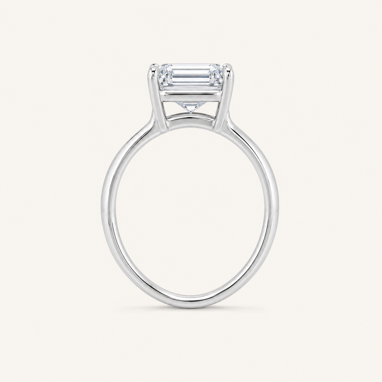 1CT Emerald Cut Lab Grown Diamond Solitaire Ring