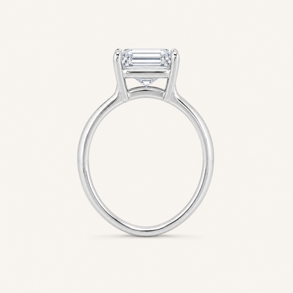 1CT Emerald Cut Lab Grown Diamond Solitaire Ring