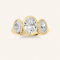 2CT Oval Cut Diamond Three Stone Ring
