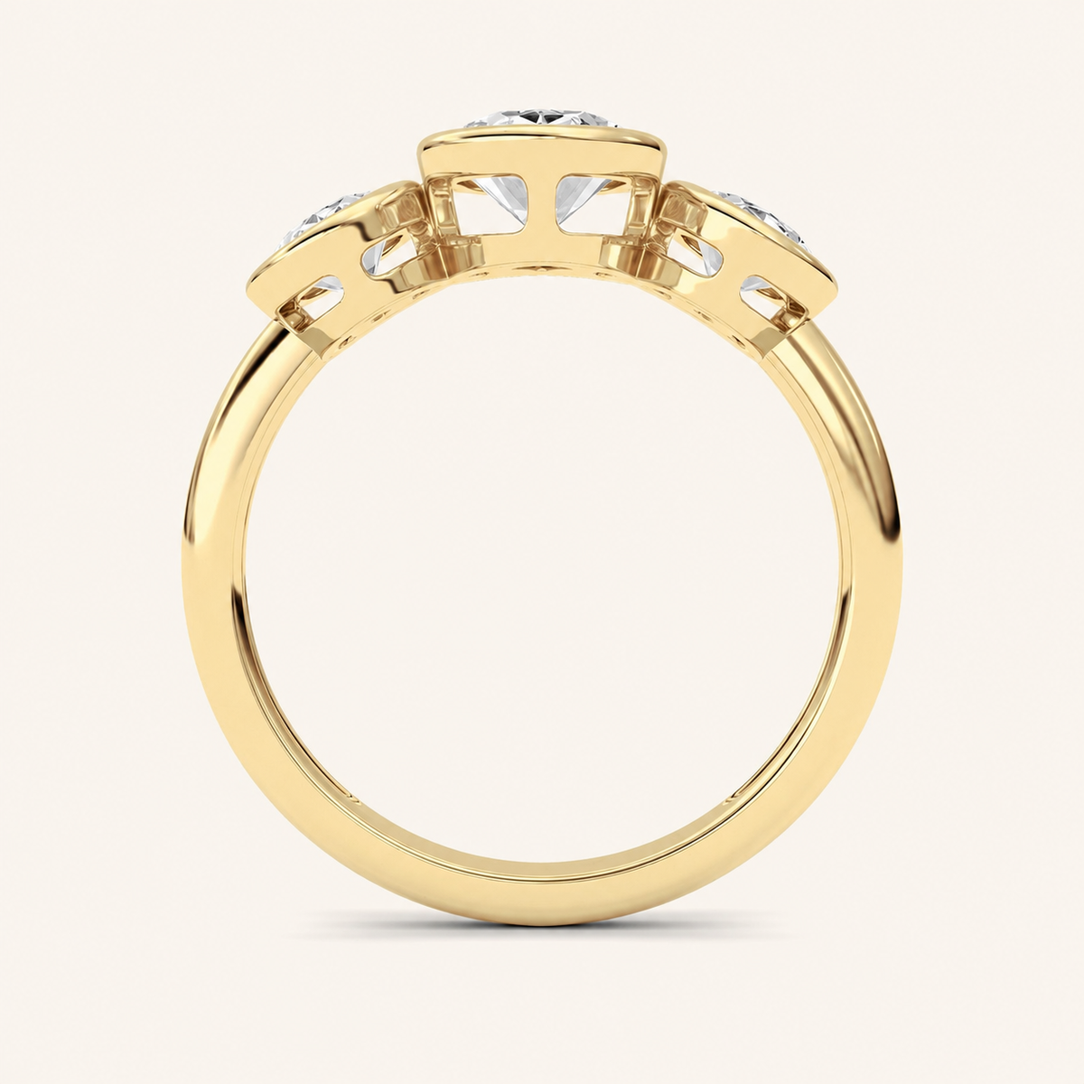 2CT Oval Cut Diamond Three Stone Ring