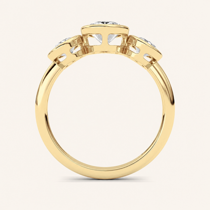 2CT Oval Cut Diamond Three Stone Ring