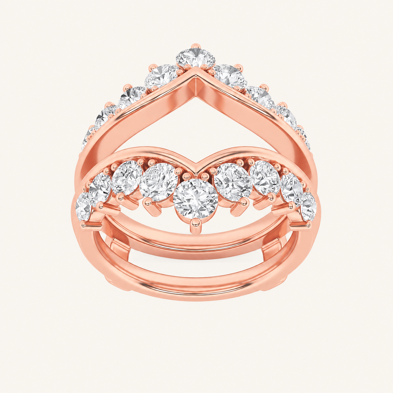 2CT Round Cut Lab Grown Diamond Insert Jacket Ring