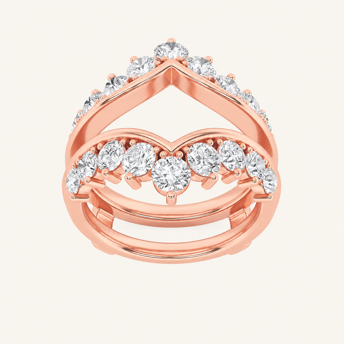 2CT Round Cut Lab Grown Diamond Insert Jacket Ring