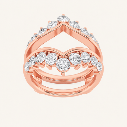 2CT Round Cut Lab Grown Diamond Insert Jacket Ring