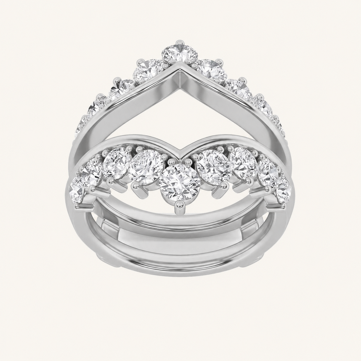 2CT Round Cut Lab Grown Diamond Insert Jacket Ring