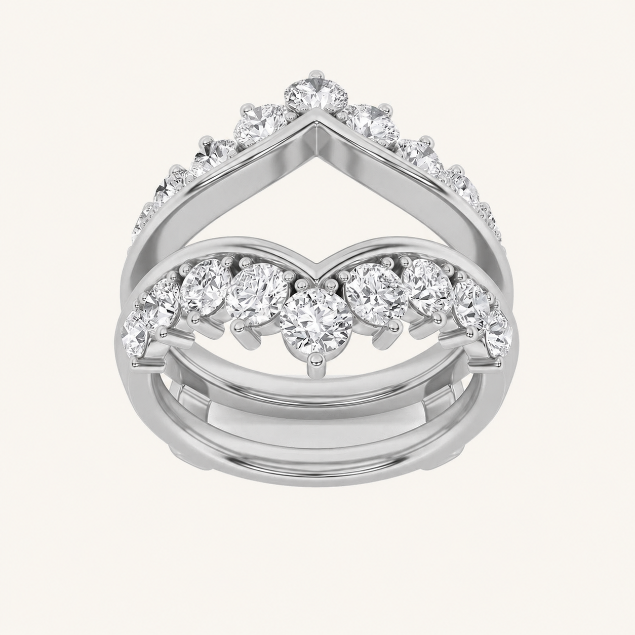 2CT Round Cut Lab Grown Diamond Insert Jacket Ring