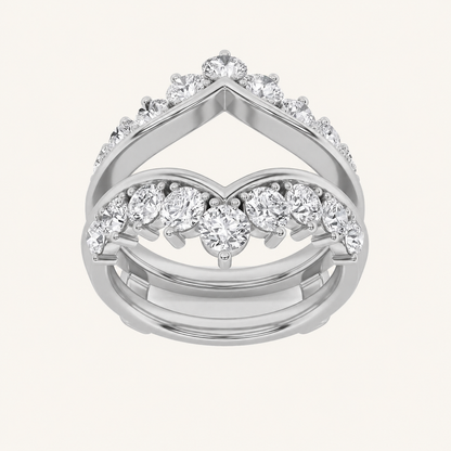 2CT Round Cut Lab Grown Diamond Insert Jacket Ring