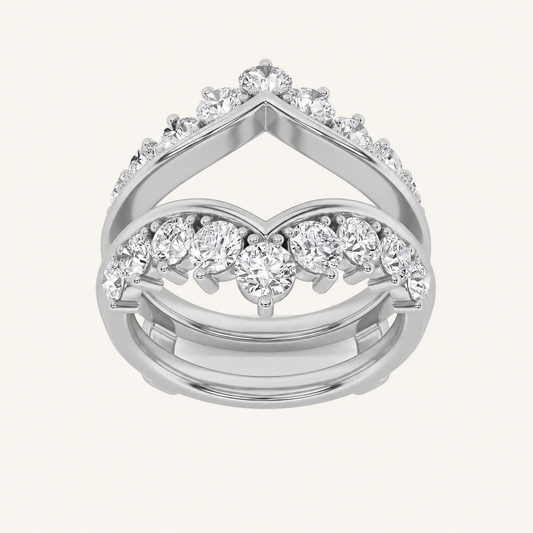 2CT Round Cut Lab Grown Diamond Insert Jacket Ring